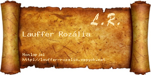 Lauffer Rozália névjegykártya